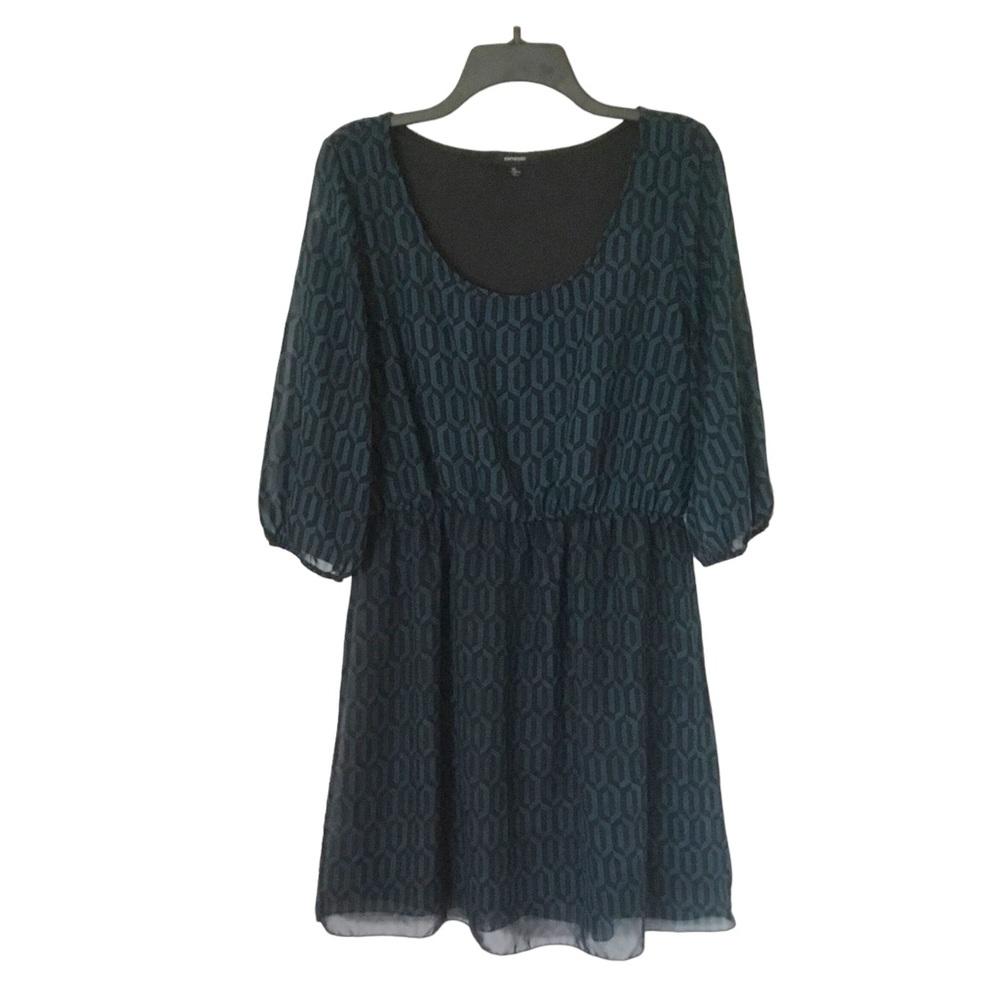 Expresso Green Black Dress Size XL